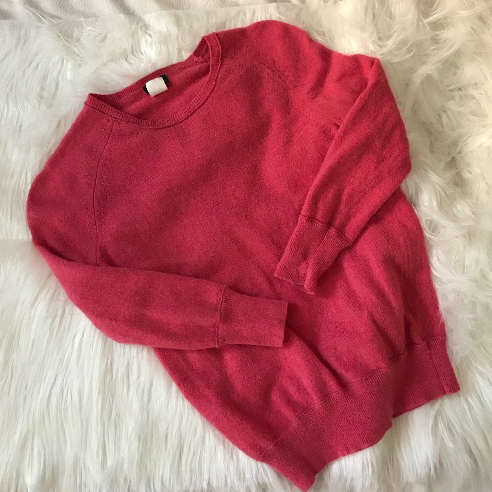J crew wool cashmere blend crew sweater xs pink